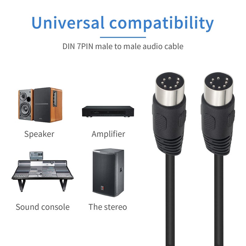 Poyiccot 7pin DIN Cable, 7 pin Din Male to Male Professional Premium Audio Cable for B&O Stereo Systems (1.5m/5ft) - Image 3